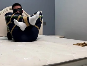 Asian house-servant in white socks and Ebi-position bondage joyous anime hot porn