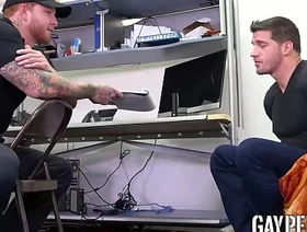 Hot tattooed guard Jeremiah Cruze creampied in the ass by firebrand Ty Roderick hot blonde uncaring porn