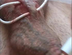 I hoard the headphone plug in my urethra Together with in my big cock piercing holes. Together with I cum like nuts twice. hot white gay porn