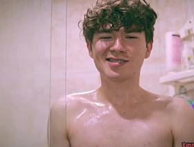 Cute Twink Emmanuel Kokichi Giving Yourselves a Foamy Handjob In The Shower gay asian massage porn