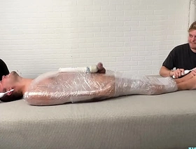 Matt with an increment of Ryder Stimulate Tickles On A Mummified Pup Saki chinese coax gay porn