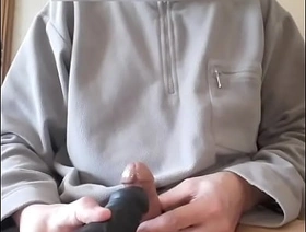 je me caresse le frein de wheezles bite avec mon gode vibro, belle éjaculation, gay porn japan chubby cock