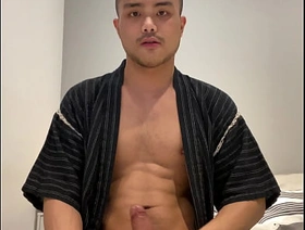 Asian boy in Jinbei stroking chinese gay webcam porn
