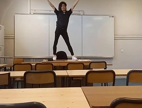 Twink student Jon Arteen goes to school to do a sexy dance forwards a striptease on a difficulty teacher's desk nigh a classroom, he starts by exhibitionism his red boxer underwear japan the way the ball bounces gay porn