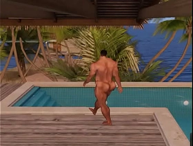 good-looking hunk cam heyward caught naked by resort pool singapore malay gay porn