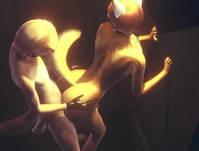 Furry Yaoi - Fox gives boy a handjob then fucks him against the wall in an concourse - Anime Manga Asian Japanese Game Porn Gay japan gay porn sleep