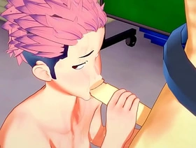 Jujutsu Kaisen Yaoi - Yuji Itadori Blobjob and fucked by Sakuna - Sissy crossdress Japanese Asian Manga Anime Game Porn Gay korean blowjob gay porn