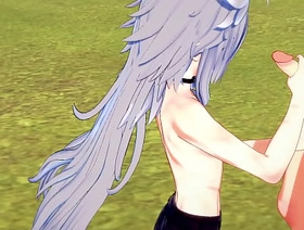 Genshin Impact Yaoi - Razor Handjob plus fucked by Diluc - Japanese Asian manga anime game porn gay hot step fellow-man gay porn