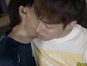 Asian twink rides dong and cums japan gay porn knead