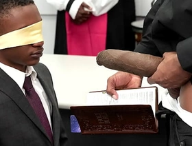 Jesus Christ! Baptist boy Dominic Young eats pastor Prince Reign's cock distance from a holy Bible! Everything is subsumed under by black priests Brock Johnson and Mr Cali! japan gay force porn