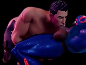 Enmascarado finge ser Spiderman para que le mamen la verga porn gay hot kiss