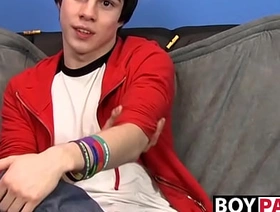 Interviewed twink Kyler Moss jerks off before cumming hard singapore gay twink porn