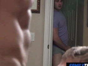 FamilyTwink - Gay Stepdad and his Stepson Attract the Good-looking Delivery Guy hot indian gay admass porn