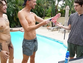 Stepdad with an increment of His Two Stepsons Having Some Outdoor Fuck Sesh - Gayfams korean gay couple porn