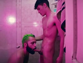 Camilo Brown Caught Hot Twink Andres ZP Jerking To Him And Invited Him Into The Shower For An Amazing Blowjob asia gay boys porn