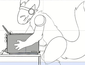 Protogen fucks a printer and cums gay hot underclothing porn