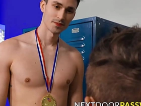 Kane Fox blowjobs and deep throats athletic Scott Finn before getting his hole banged and crammed chinese gay kissing porn