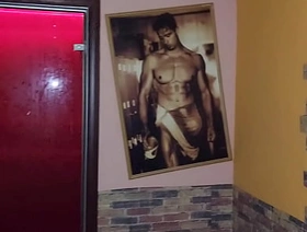 While coitus sauna cruising young twink found a juicy dick in all directions a neonlight region to suck get under one's cum extensively hot creampie gay porn