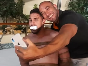 Peter tied up and mouth stuffed with sock taking selfie with Victor to expose him undefined PREVIEW gay porn chinese hinge
