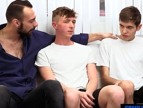 FamilyTwink - Sharing the Living Room to Stepdad and Step-Bro hot gay gif porn