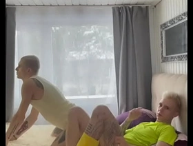 Stepfather fucked his stepson with the addition of his blue friend, cumming in their holes taiwan gay porn show