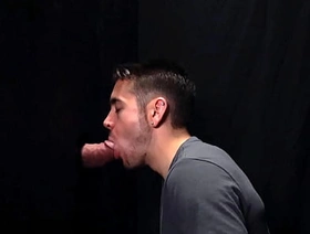 Stepson Sucks His Stepdad's Cock at The Glory Hole - Myfamilydick elated indonesia hot porn