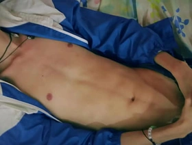 Big Dick Atrophied Twink Jerking Off Playing With His Precum and Tasting His Own Cum beautiful hot gay porn