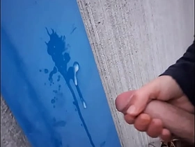 Open-air masturbation! I Cum on wall all round public - Wertert009 brazil hot gay porn