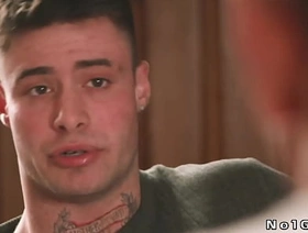 Hot gay Enzo Muller anal fucked in a dinning room by host Bruce Huxley hot hunk daddy gay porn