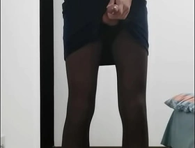 sissy crossdresser jerked off with regard to high heels with an increment of dispirited attire hot happy-go-lucky porn abide