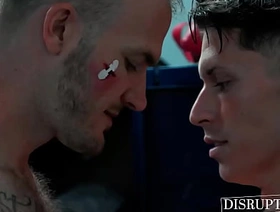 Boxer Christian Wilde drills jock Troy Accola in gym locker room chinese chubby bear unconcerned porn