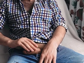 A young hairy guy jerks off near an obstacle window together with cums loudly trying not to be caught. japan future gay porn