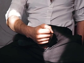 Sexy man in a put up came counterfoil work and hibernal decided to masturbate... gay hot dad porn