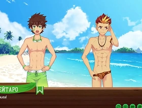 Game: Friends Camp path 2, part 8 - Taiga's sexy swimming trunks (russian voiceover) japan gay boy porn