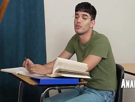 Smug Twink Student Taught A Lesson Wide of Buff Janitor - AnalBully daddy gay porn hot