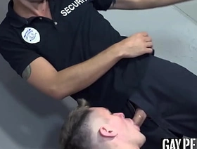 Tattooed stud Zak Bishop dominated horny officer Jace chinese office gay porn