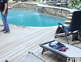 Aiden Asher plus jock Jax Thirio having poolside barebacking chinese boss gay porn