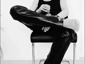 black coupled with white masturbation in leather hot gay hunk porn