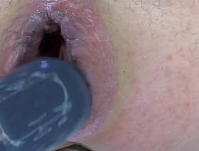 Super Closeup - Dildo and Vibrator play after a night of indestructible dildo play. Red and sore nuisance hot vintage gay porn